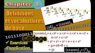 Cours Informatique Tronc Commun Chapitre 1  Définitions et vocabulaire de base Partie 2 codage [upl. by Qifar72]