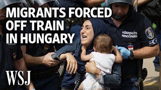 Armed Police Force Migrants Off Train in Hungary  WSJ [upl. by Severin]