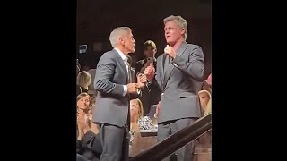 George Clooney and Brad Pitt doing Trump dance at the Venice Film Festival 2024 [upl. by Suter]