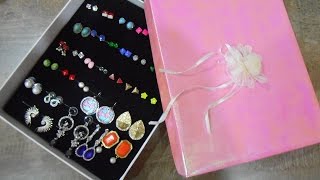 DIY How to make Earring HolderOrganizer  AV VISUALS Wardrobe Jewellery Organiser Tutorial [upl. by Hamford]