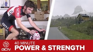 Power amp Strength Training 40 Minute Indoor Cycling Workout – Passo Giau [upl. by Akinert465]