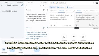 Come tradurre un audio con Google Traduttore da desktop e da mobile [upl. by Yerffe]