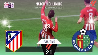 Atletico Madrid vs Getafe CF  Laliga Highlights  19122023  EAFC 24 eafc24 [upl. by Farnham]