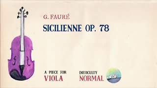 🎹 G Fauré  Sicilienne Op 78 Piano Accompaniment Playback for Viola 🎹 [upl. by Chaddy900]