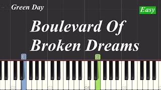 Green Day  Boulevard Of Broken Dreams Piano Tutorial [upl. by Tenn]