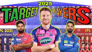 IPL 2025  ALL Teams Target Players For The Mega Auction  Jos Buttler KL Rahul Rishabh Pants [upl. by Rives577]