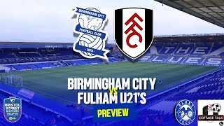 KEEPING THE BRISTOL ST MOTORS CAMPAIGN ALIVE Birmingham City Vs Fulham U21s Match Preview [upl. by Ettesus]