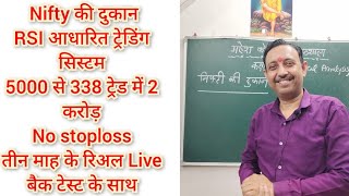 5000 से प्रारंभ करके 338 ट्रेड में 2 करोड़ बनानें वाली निफ्टी की दुकान RSI आधारित विधि Nifty Ki Dukan [upl. by Emogene]