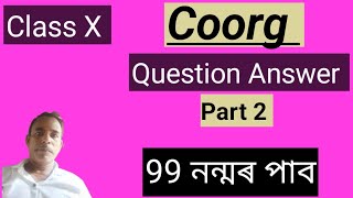 Coorg Class X Question amp Answer Part2  HSLC SEBA 2025   master of grammar [upl. by Noyek]