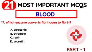 Blood amp blood coagulation mcq  part 1  Anatomy and physiology  GPAT  pharmacy  NEET  GPAT HELP [upl. by Ahsitniuq909]