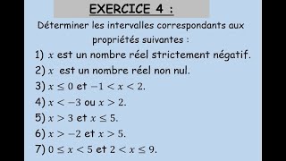 Ordre dans IR Série 1 Exercice 4Inégalité et intervalleTCSFTronc commun science français [upl. by Kcajyllib]