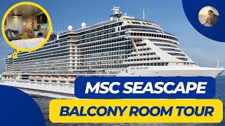 MSC SEASCAPE Balcony Room Tour MSC Cruise Cabin Walkthrough Cabin 14241 msccruises [upl. by Ssenav]