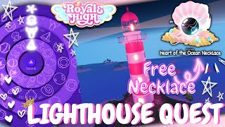 How to Get the Heart of the Ocean Necklace  Lighthouse Quest in Diamond Beach  Royale High [upl. by Gemoets104]