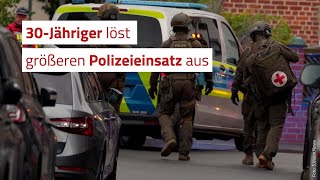 30Jähriger löst größeren Polizeieinsatz in Pfungstadt aus [upl. by Maxie]