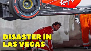 Carlos Sainz Ferrari STRUCK a Manhole cover in Las Vegas GP Free Practice 1 Unseen Footage [upl. by Newbill333]