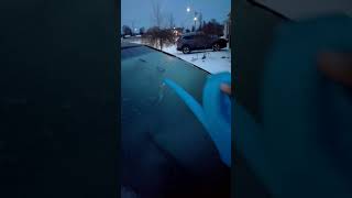 Pouring boiled water on frozen windshield [upl. by Kevyn]