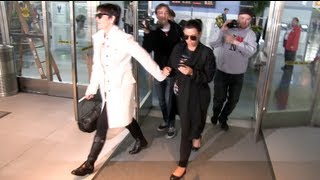 Kim Kardashian and Kris Jenner arriving at JFK Airport in NYC 051813 [upl. by Kohl996]