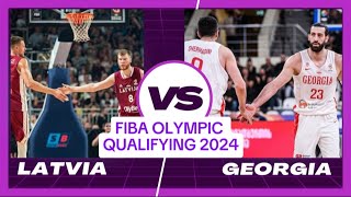 LATVIA VS GEORGIA LIVE SCORE  FIBA OLYMPIC QUALIFYING 2024 [upl. by Anivad]