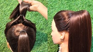 How to do voluminous ponytail। Easy Trick। Ponytail Hairstyle । [upl. by Hoye29]