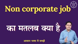 Non corporate job meaning in Hindi  Non corporate job ka matlab kya hota hai  English to hindi [upl. by Kahl]