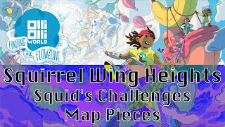 OlliOlli World Finding The Flowzone DLC  Squirrel Wing Heights Squids Challenges  Map Pieces [upl. by Almat]