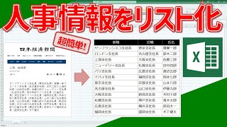 【エクセル】人事情報を簡単にリスト化！上司にほめられる資料作成方法を習得！超わかりやすいエクセルEXCEL講座 [upl. by Attiuqihc]