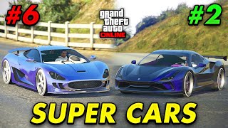 Top 10 BEST Super Cars In GTA 5 Online UPDATED [upl. by Cyprus11]