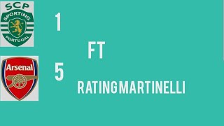 Rating Martinelli against Sporting FT Sporting 15 Arsenal [upl. by Fanchon]