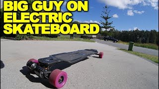 Powerful Electric Skateboard Evolve Carbon Pulls Fat Big Me Easy [upl. by Macfarlane995]