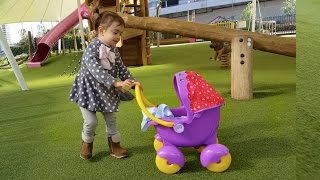 Little Girl toy Stroller  Playground  Having Fun with Baby Doll [upl. by Aicilat]