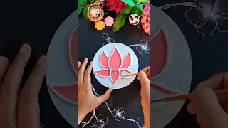 Lotus lipon artDiwali decorationeasy idea🪷🪷🪷🪷🪷 [upl. by Retsim]