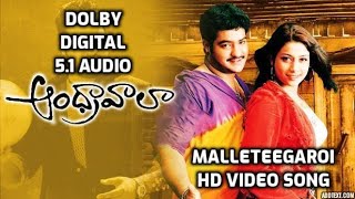 HappyBDAYNTR I Malleteegaroi Video Song i Andhrawala Telugu Movie Songs i DOLBY DIGITAL 51 AUDIO [upl. by Karla]