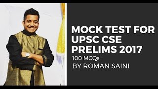 Solutions 1834 Mock Test for UPSC CSE Prelims 2017 by Roman Saini [upl. by Wolgast]