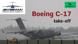 Boeing C17 takeoff from Ljubljana c17 [upl. by Eelyak]