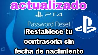 Actualizado Como restablecer CONTRASEÑA sin fecha de nacimiento playstation contraseña [upl. by Bohlen]