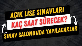 Açık Lise Sınavına Girişte Yanımızda Bulunması Gerekenler [upl. by Ayoted415]