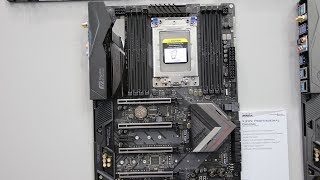 ASROCK X399 Professional Gaming and X399 Taichi motherboards showcased at Computex 2017 [upl. by Mitman]