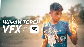 Superhero Human torch fire VFX editing tutorial in Capcut in Hindi  Mobile VFX Editing  capcut [upl. by Adnoraj849]