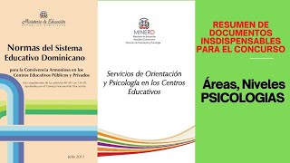 CONCURSO DOCENTE ATENCION NIVELES Y AREAS ESPECIAL PSICÓLOGOS Y ORIENTADORES [upl. by Holmun]