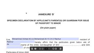 PASSPORT ANNEXURES D FORM [upl. by Reed265]