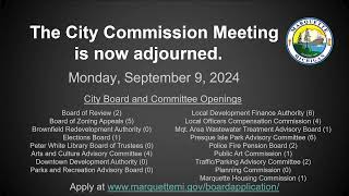 Marquette City Commission Meeting 090924 [upl. by Nabois402]