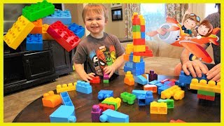 Kids playing with blocks building  Having fun playing with mega bloks [upl. by Christy346]