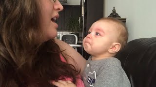 Baby Gets Emotional When Mom Sings Opera [upl. by Airda]