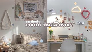 EXTREME Aesthetic Room Makeover 2022 🌷 koreaninspired pinterest pastel cozy  Shopee Finds 🧸☁️ [upl. by Marigolda]