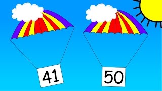 Learn to count from 4150 with Parachutes  Childrens Video [upl. by Adnawyt]