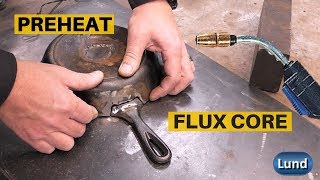 Cast Iron Welding Repair using Flux Core Wire [upl. by Attaynik]