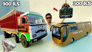 Rc Tata Truck Vs Volvo Bus  Heavy load Test [upl. by Wivina]