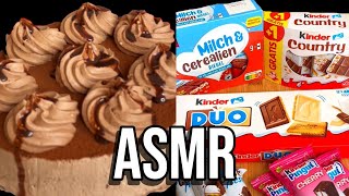 ASMR MUKBANG  MOUSSE CREAM CAKE KINDER CHOCOLATE SWEETS  NO TALKING  EATING SOUNDS [upl. by Dare]