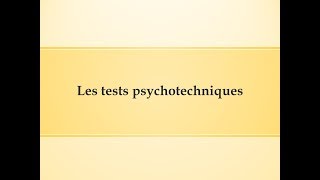 Ancienne version Comprendre les tests psychotechniques [upl. by Suhpesoj]