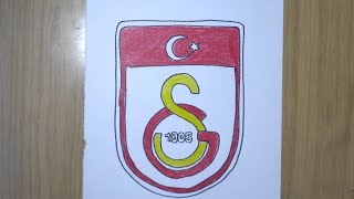 HOW TO DRAW A GALATASARAY LOGO STEP BY STEPdrawing art draw football easydrawing [upl. by Ailekat]